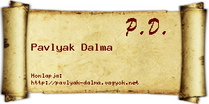 Pavlyak Dalma névjegykártya